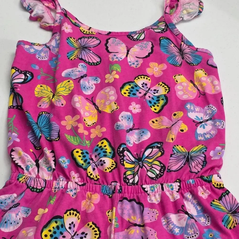 Girls Cute Pink Colorful Butterfly Butterflies Romper Size Large 10/12